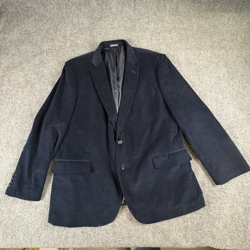 Stafford Sport Coat Mens 50R Navy Corduroy Blazer Preppy Ivy Elbow‎ Patch Office